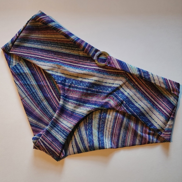 Frankies Bikinis Eden Swim Bikini Bottom Large NWOT Metallic - Picture 2 of 9